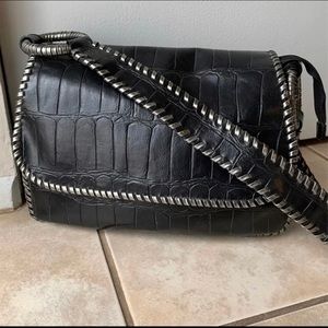 Braccialini embossed leather hobo bag